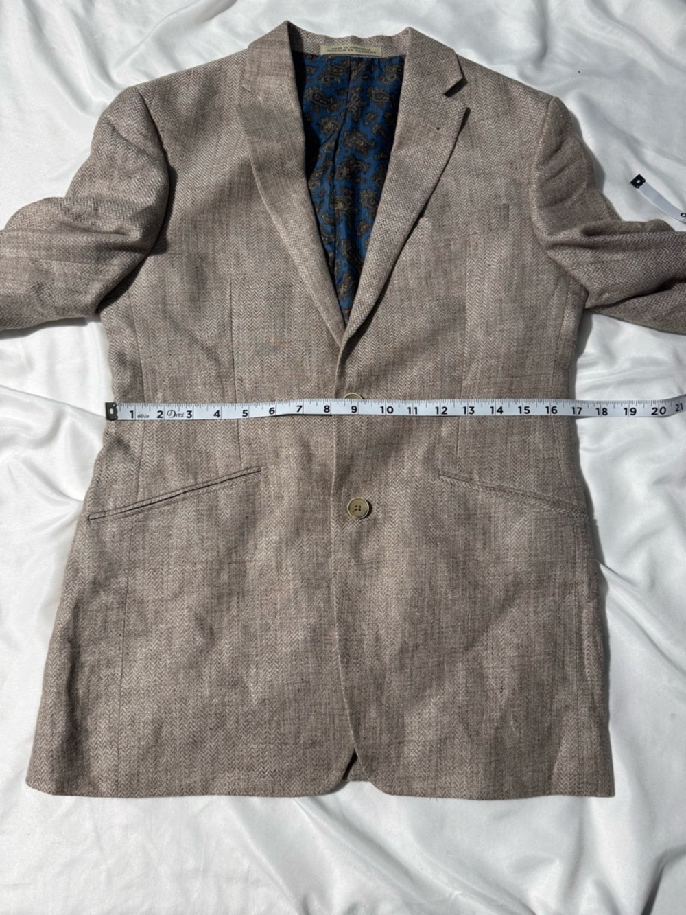 Joseph Abboud “Joe” Linen Blazer 36S Prom Wedding Guest Business Classic Summer - Picture 11 of 12